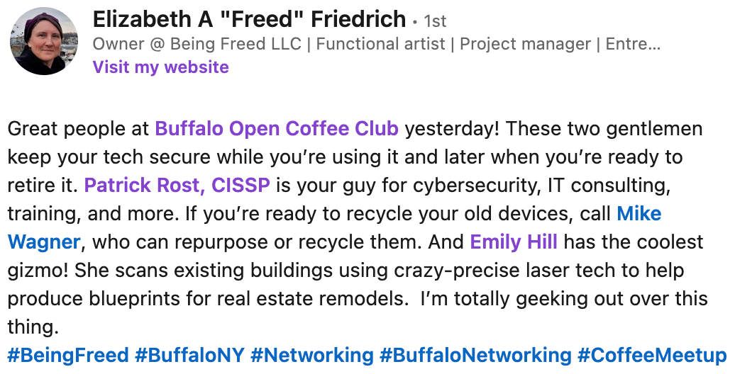 Screenshot of a LinkedIn post from Freed about BOCC